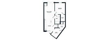 B3, 705 SQFT. Floor Plan
