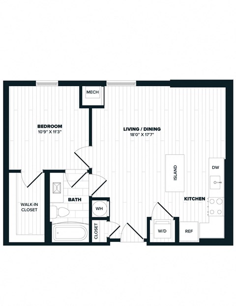 B8, 655 SQFT. Floor Plan