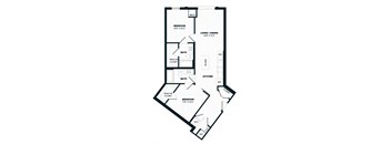 C5 Floor Plan, 975 SQFT.