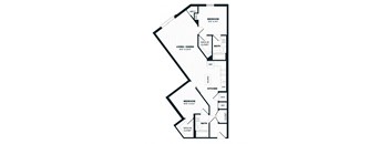C6 Floor Plan, 1,099 SQFT.