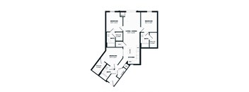 E4 floor plan, 1,233 SQFT.