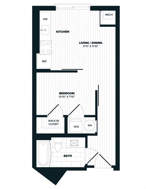S2 floor plan, 457 SQFT.