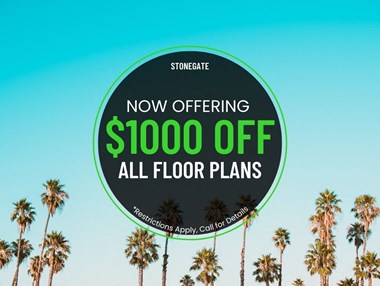 now offering $1000 off all floor plans