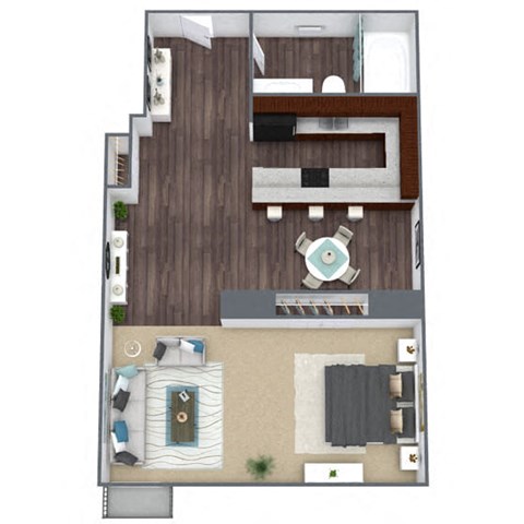 SX1 Floor Plan, 550 SQFT