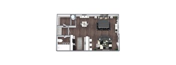 Studio Floor Plan at Saddle Ridge Apartments