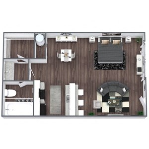 Studio Floor Plan at Saddle Ridge Apartments