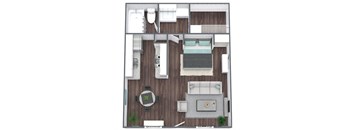 Studio floor plan image at Villages at Metro Center, Phoenix, AZ, 85051