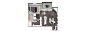 Sweetgum floor plan, 1-bedroom, 1-bathroom at Autumnwood, Arlington, 76014