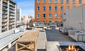 Rooftop lounge with firepit at TL Residences in San Francisco, CA