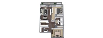 Turquoise 3D floor plan