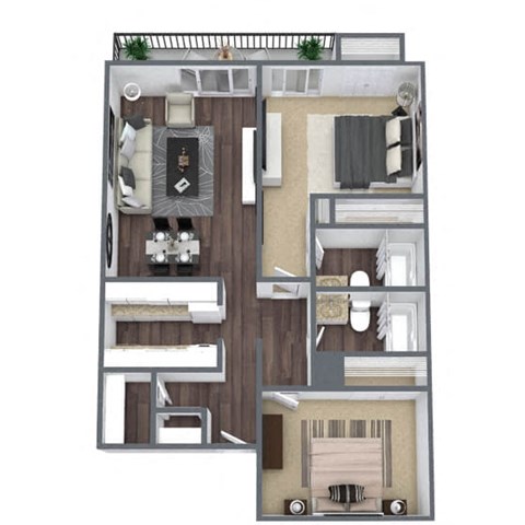 Turquoise 3D floor plan