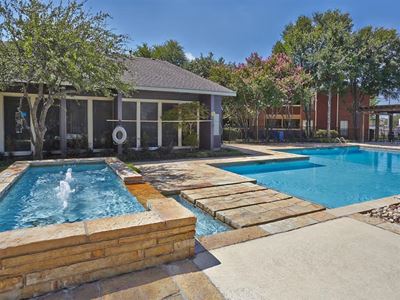 Resort style pool and apartment exterior