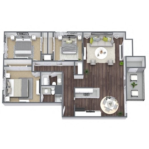 3X2 Tupelo Floor Plan, 1,175 SQFT
