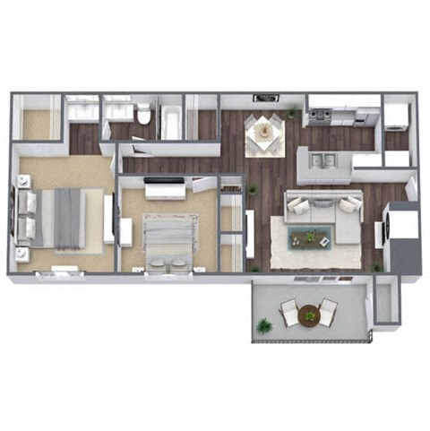 the 1122 sq ft floor plan  studio