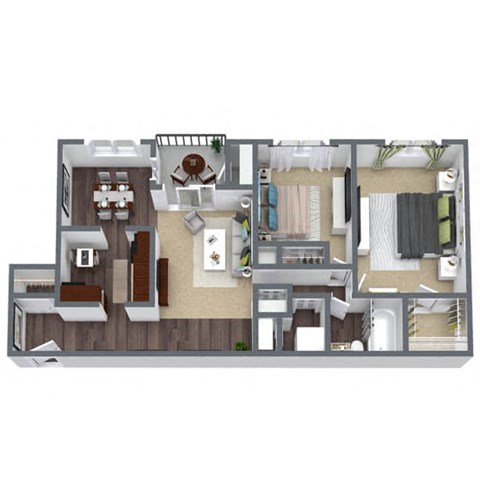 2X1 Twinbrook Floor Plan, 877 SQFT