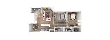 Twin Lake 2x2 3D Floor Plan
