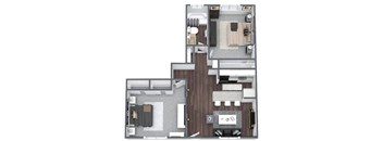 Ventana Floor Plan 2-Bed, 1-Bath 800SQFTat Esprit Cherry Creek, Glendale