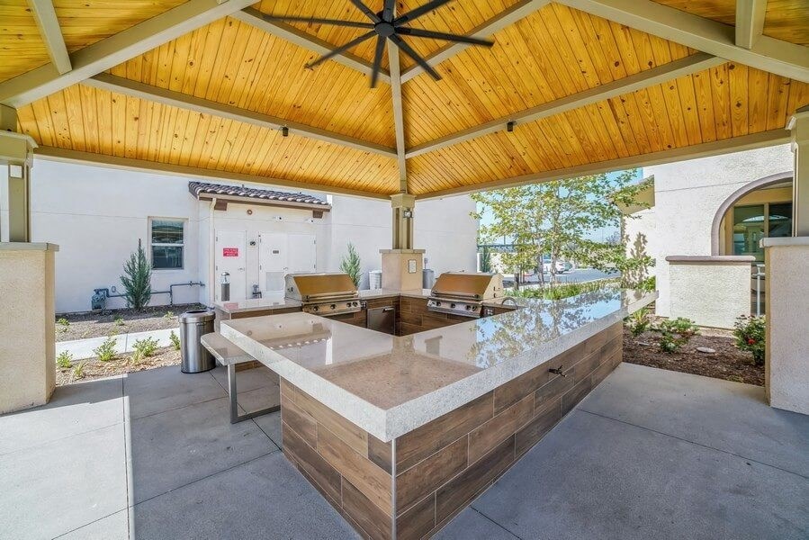 Covered outdoor kitchen