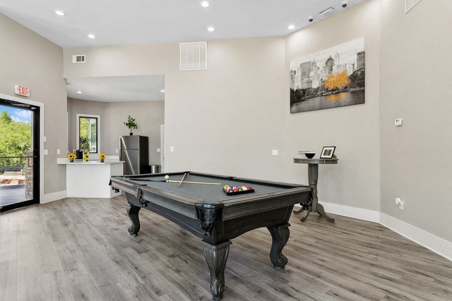 Community clubhouse with billiards table