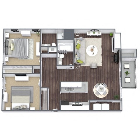 2X2 Willow Floor Plan, 900 SQFT