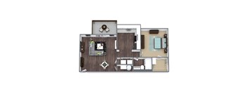 Willow 1-Bed 1-Bath 674 SQFT