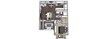 Willow floor plan, 1-bedroom, 1-bathroom at Autumnwood, Texas