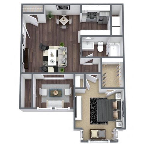 Willow floor plan, 1-bedroom, 1-bathroom at Autumnwood, Texas
