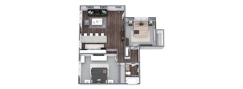 Windsor Floor Plan 2-Bed, 1-Bath 950SQFTat Esprit Cherry Creek, Colorado