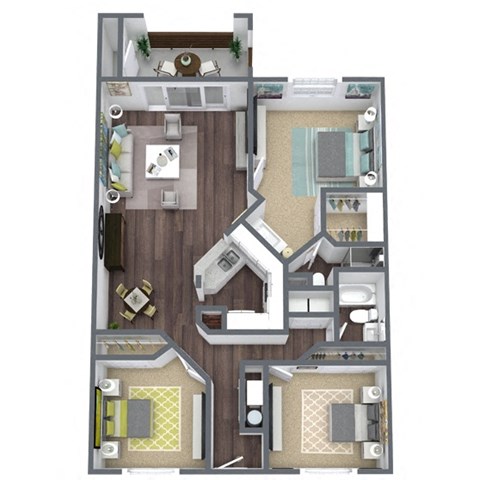 Wisteria Floor Plan, 3-Bed 2-Bath