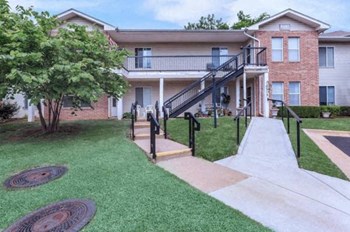 Exterior walkway with stairs