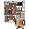 Willow 1x1 Floor Plan