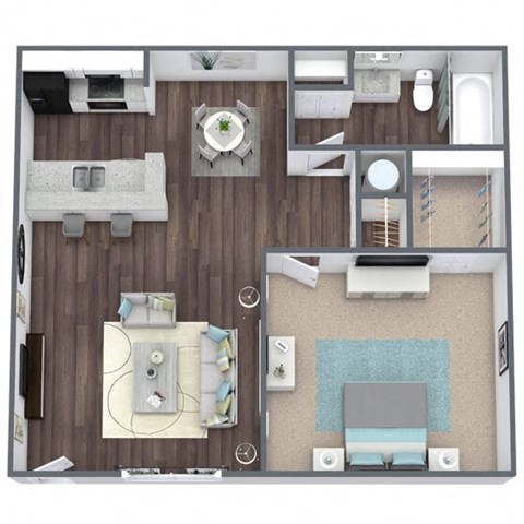 Egret 1x1 3D Floor Plan