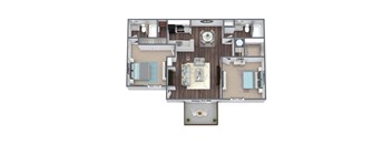 Heron 2x2 3D Floor Plan