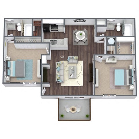 Heron 2x2 3D Floor Plan