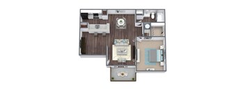 Ibis 1x1 3D Floor Plan