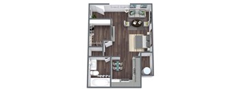 Large Studio 3D Floor Plan