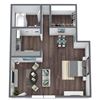 Studio 1 Large, 3D Floor Plan
