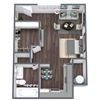 Studio 2 Large, 3D Floor Plan