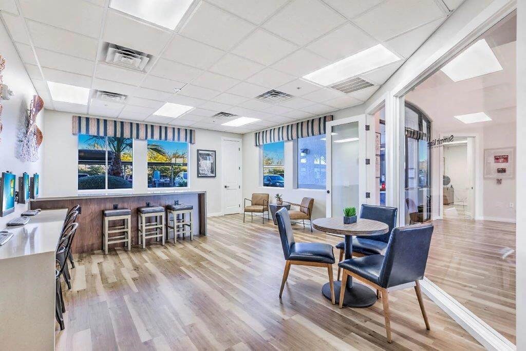 Clubhouse  interior with tables