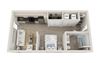 Legato Floor Plan, Studio 1-Bath, 467 SQFT.