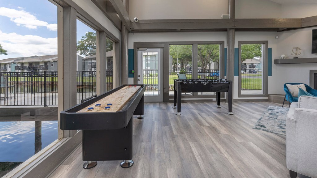 Games tables in the clubhouse