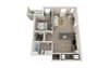 Mezzo Floor Plan, 1-Bed 1-Bath, 749 SQFT.