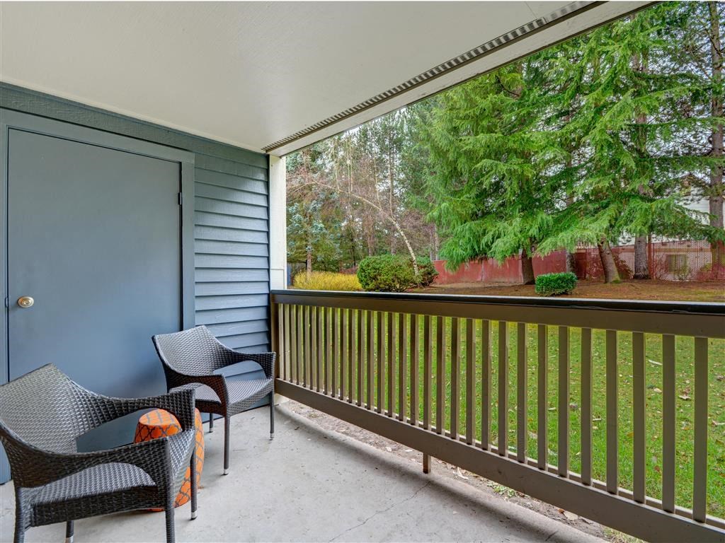 Apartment unit private patio balcony