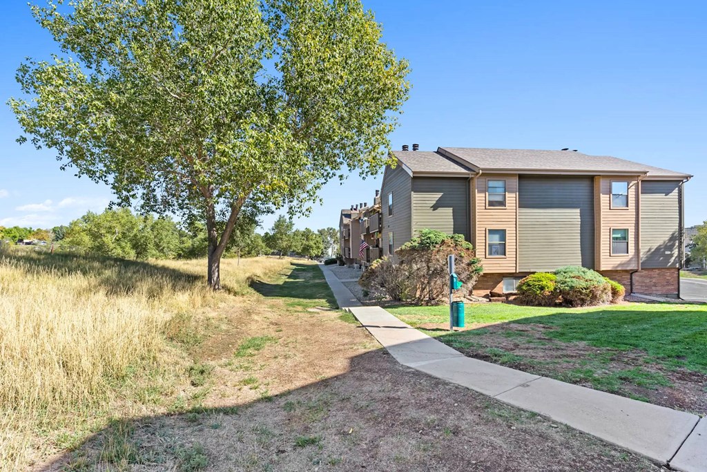 A house with a tree in front of it.