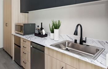 Model kitchen at TL Apartments in San Francisco, CA