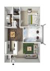 A2 3D Floor Plan Staged