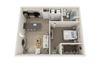 Vivo Floor Plan, 1-Bed 1-Bath, 700 SQFT.
