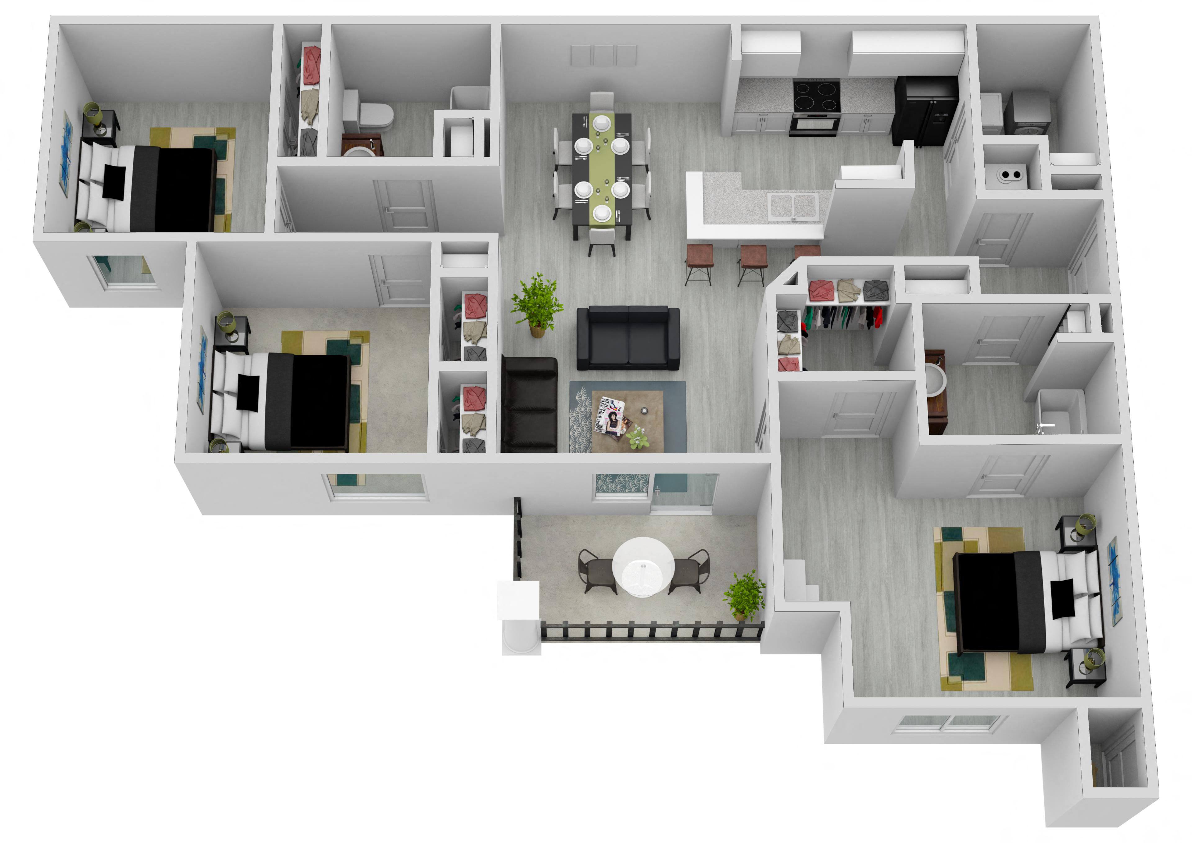 AF Floor Plan at Arbours at Lafayette, Lafayette