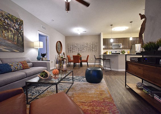 Living Room Interior at Arbours at Crown Point, Ocoee, FL