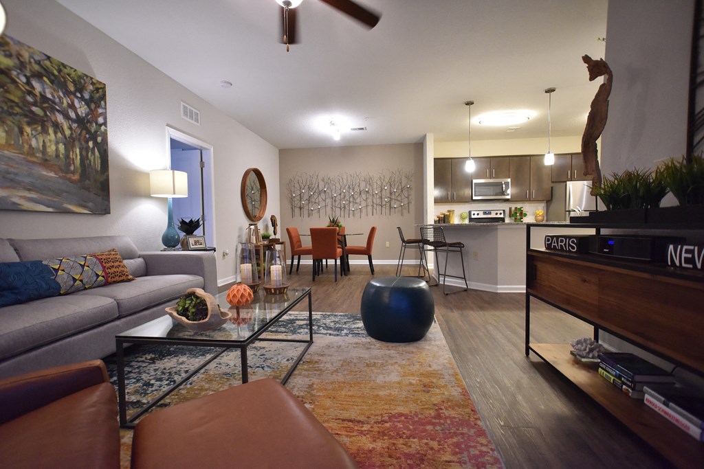 Living Room With Kitchen at Arbours at Crown Point, Florida